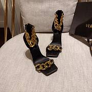 Versace Safety Medusa Black Sandal Heels Chain - 4
