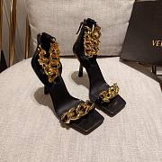 Versace Safety Medusa Black Sandal Heels Chain - 6