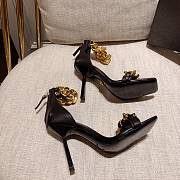 Versace Safety Medusa Black Sandal Heels Chain - 5