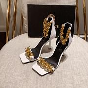 Versace Safety Medusa White Sandal Heels Chain - 2
