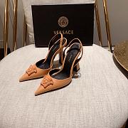 Versace La Medusa Beige Slingback Pumps Heels - 4