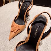 Versace La Medusa Beige Slingback Pumps Heels - 6