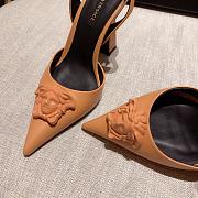 Versace La Medusa Beige Slingback Pumps Heels - 5