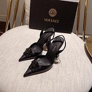 Versace La Medusa Black Slingback Pumps Heels - 3