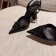 Versace La Medusa Black Slingback Pumps Heels - 6