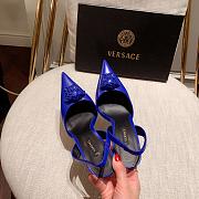 Versace La Medusa Blue Slingback Pumps Heels - 3