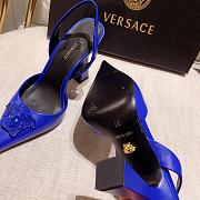 Versace La Medusa Blue Slingback Pumps Heels - 4