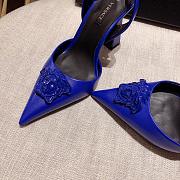 Versace La Medusa Blue Slingback Pumps Heels - 6