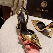 Versace La Medusa Gold Slingback Pumps Heels - 2