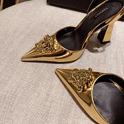Versace La Medusa Gold Slingback Pumps Heels - 3