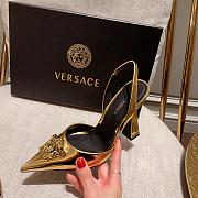 Versace La Medusa Gold Slingback Pumps Heels - 6