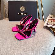 Versace Medusa Rhinestone Mules in Hot Pink - 3