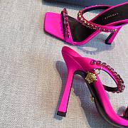 Versace Medusa Rhinestone Mules in Hot Pink - 5