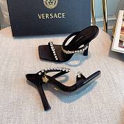 Versace Medusa Rhinestone Mules in Black - 3
