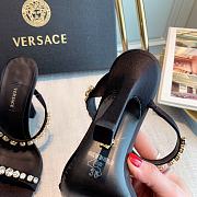Versace Medusa Rhinestone Mules in Black - 4