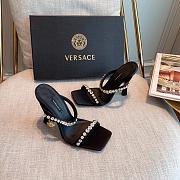 Versace Medusa Rhinestone Mules in Black - 6