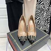 ROCKSTUD ALCOVE KIDSKIN AND PATENT-LEATHER PUMP 90 MM WW0S0DF8YGDMK0 - 2