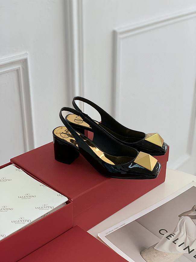 ONE STUD PATENT-LEATHER SLINGBACK PUMP 60 MM XW2S0DQ2LAF0NO - 1