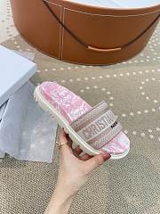 DWAY SLIDE Bright Pink Toile de Jouy Embroidered Cotton KCQ550TJU_S76W - 2