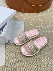 DWAY SLIDE Bright Pink Toile de Jouy Embroidered Cotton KCQ550TJU_S76W - 6