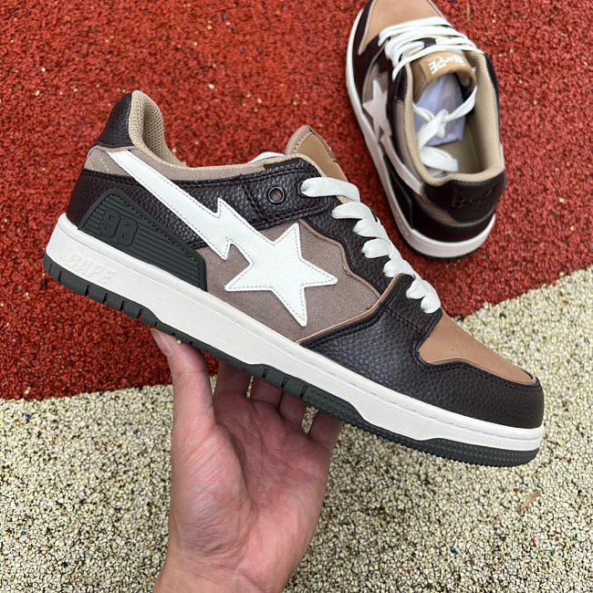 bape sk8 brown ivory
