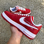 Louis Vuitton Nike Air Force 1 Low By Virgil Abloh White Red - 5
