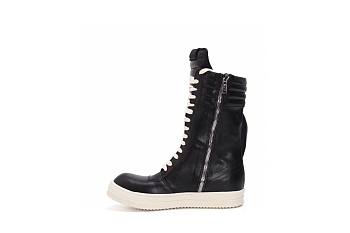 Rick Owens Leather Sneaker Boots in Black