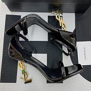 SANDALS WITH NARROW STRAPS AND METAL INTERLOCKING YSL MONOGRAM HEEL - 3