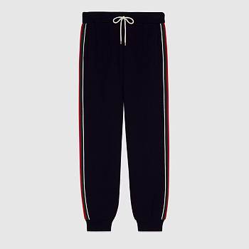 Wool jersey track bottoms with Web