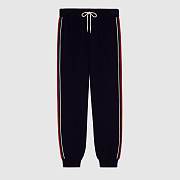 Wool jersey track bottoms with Web - 3