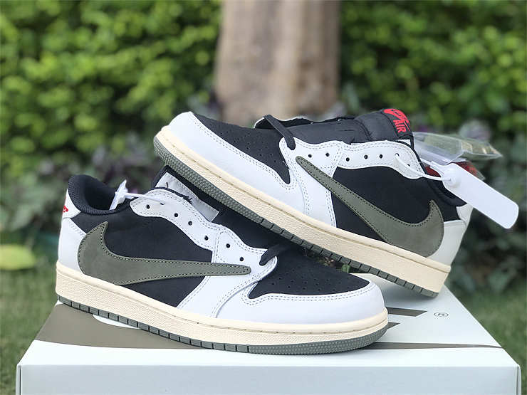 Travis Scott Air Jordan 1 Low OG Olive WMNS DZ4137-106 - AMOFOOT