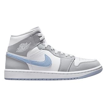 Air Jordan 1 Mid White Gray Blue BQ6472 105