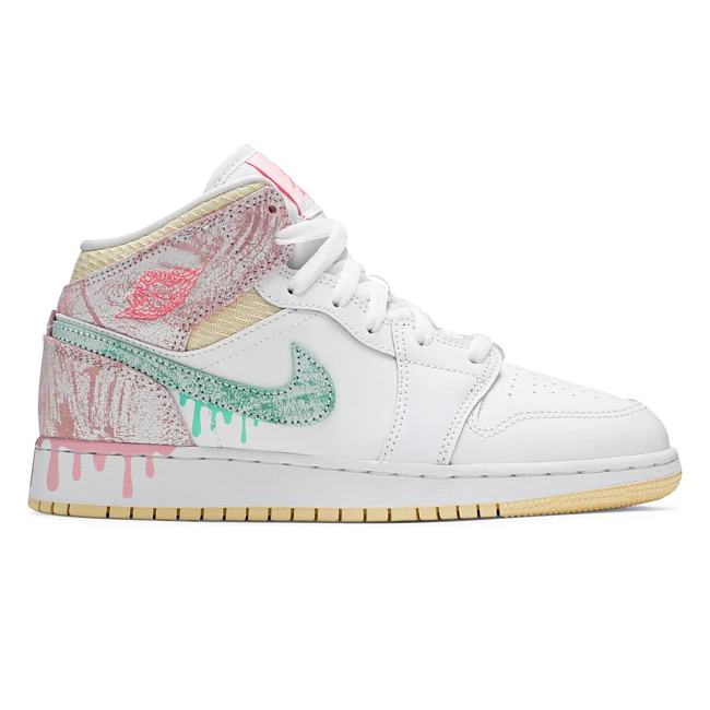 Air Jordan 1 Mid Paint Drip DD1666-100 - 1