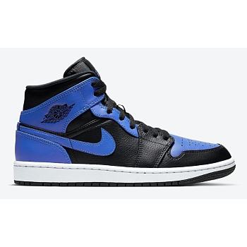 Air Jordan 1 Mid Hyper Royal Tumbled Leather 554724-077