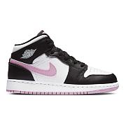 Air Jordan 1 Mid White Black Light Arctic Pink (GS)  555112-103 - 1