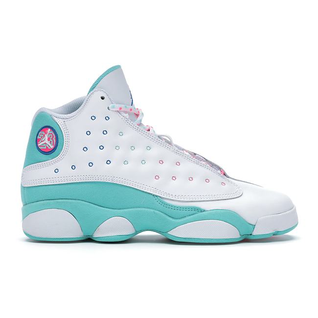 Air Jordan 13 Retro White Soar Green Pink 439358-100 - 1
