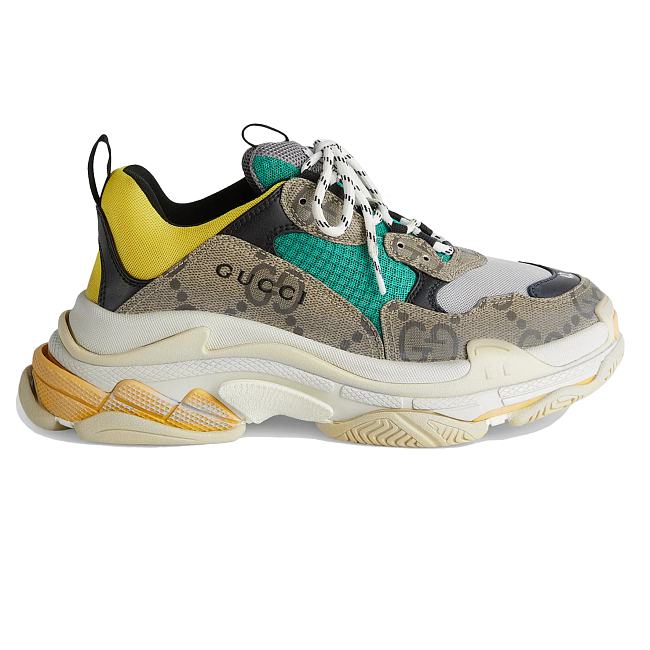 Gucci x Balenciaga The Hacker Project Triple S Beige Green Yellow 681067UMO20 9766 - 1