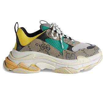 Gucci x Balenciaga The Hacker Project Triple S Beige Green Yellow 681067UMO20 9766