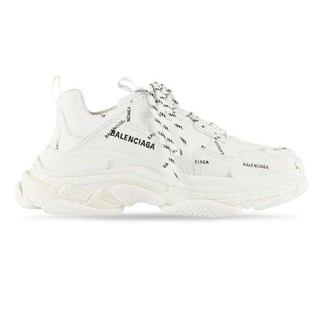 Balenciaga All Over Logo Triple S White Black 536737W2FA19010 - 1