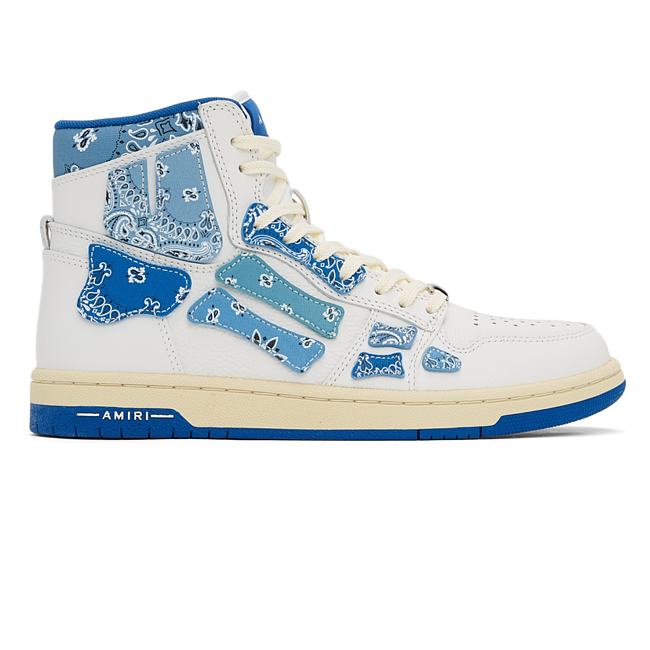 AMIRI Skel Top Hi Bandana White Blue PS22MFS016-420 - 1