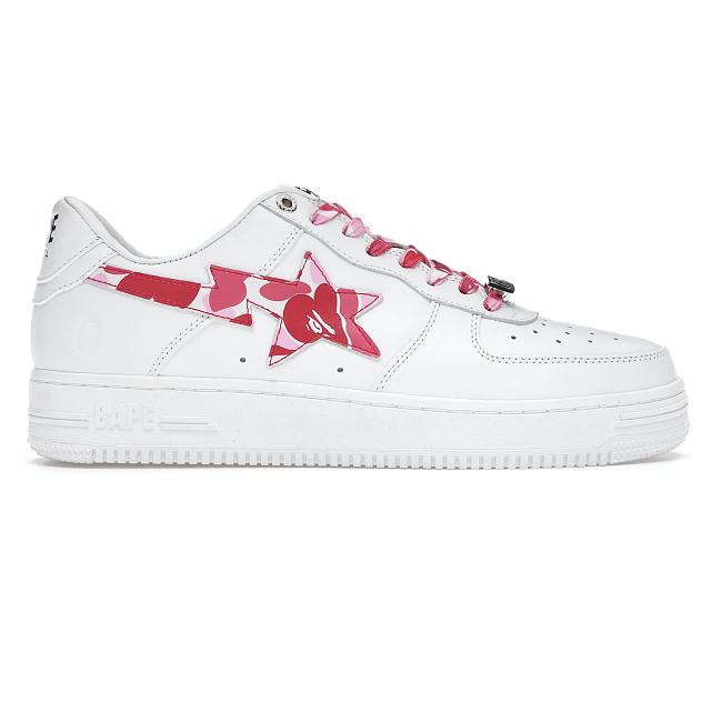 A Bathing Ape Bape Sta Low White ABC Camo Pink 1H20191045-PNK - 1