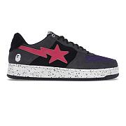 A Bathing Ape Bape Sta Black Grey Pink Suede 1I20-191-008 - 1