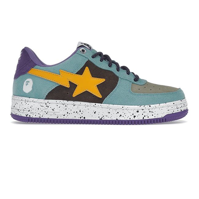 A Bathing Ape Bape Sta Teal Brown Yellow Suede 1I20-191-008 - 1