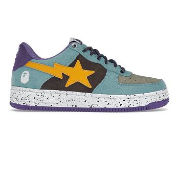 A Bathing Ape Bape Sta Teal Brown Yellow Suede 1I20-191-008