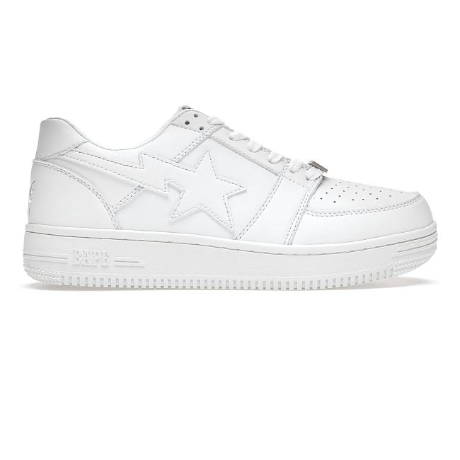 A Bathing Ape Bape Sta Low White Leather (2020) 1G80191007-WHT - 1