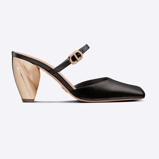 DIOR RHODES HEELED MULE Black Calfskin KDP924VEA_S900 - 1