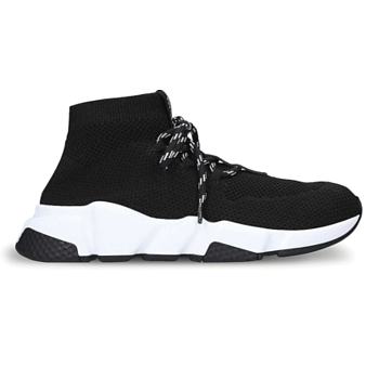 Balenciaga Speed Trainer Lace Up Black White Black (W) 517319W07U01000
