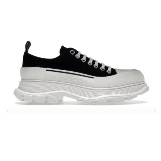 Alexander McQueen Tread Slick Low Lace Up Black White 604257 W4L32 1070 / 705660 W4MV2 1070 - 1