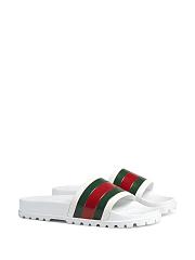 Gucci web detail slides in white - 3