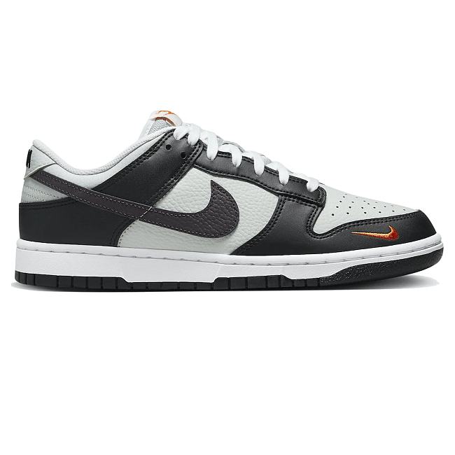 Nike Dunk Low Grey Black Orange Mini Swoosh FN7808-001 - 1